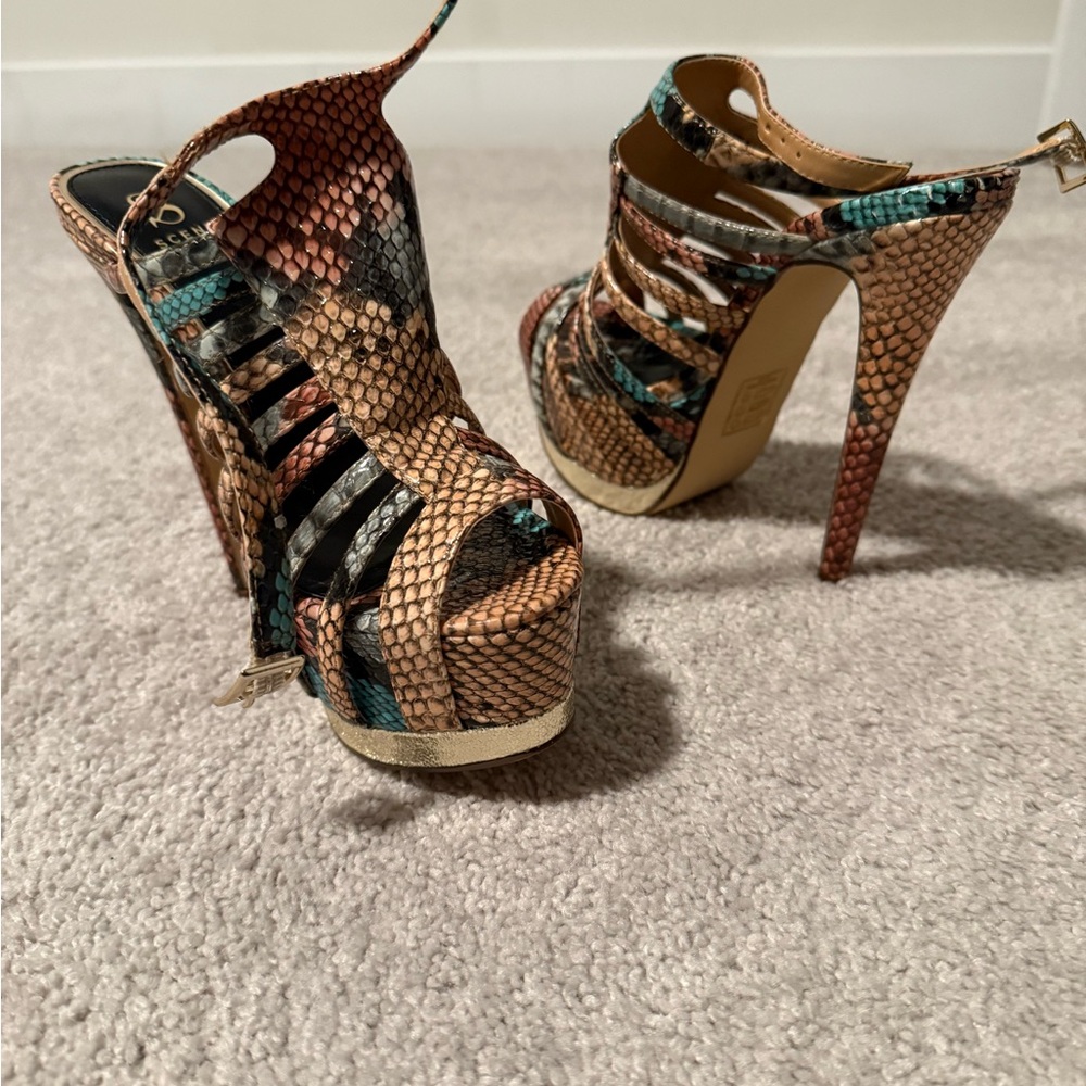 Aldo Multicolor Snake Print Stiletto Heels
